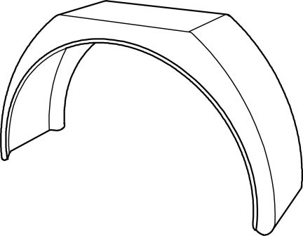 PE 92.28, AILE ARRIERE TRAPEZOIDALE POLYETHYLENE, X = 400 MM, H = 460 MM, A = 1490 MM