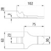 CROCHET DROIT A VISSER, ZINGUE AU FEU, SELON DESSINS 4C 0042 Rev. A2, POUR FERMETURE A EXCENTRIQUE