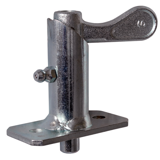 ARRET A RESSORT ø 10 MM, ZINGUE AVEC GRAISSEUR  ET PLAQUE DE FIXATION 30 x 3 x 60 MM
