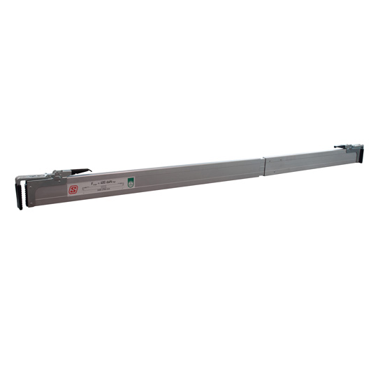 BARRE EXTENSIBLE EN ALUMINIUM BRUT, AVEC 2 FERMETURES INTERMEDIAIRES + ANTIDERAPANT