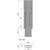 MONTANT CENTRAL K20, L = 500 MM, ALUMINIUM  RABATTABLE, A UNE FERMETURE