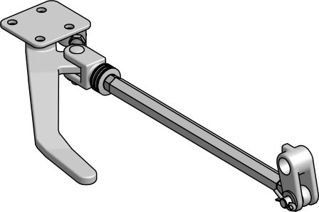 FERMETURE CENTRALE, TENDEUR EXCENTRIQUE AVEC FOURCHE ARTICULEE POUR AXE ø 20, ZINGUE, ASSEMBLE