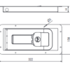 FERMETURE ENCASTREE P + L, H = 23.5 MM, LOGO PWP, INOX