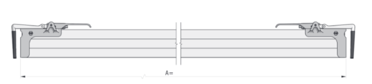 BARRE FIXE ALUMINIUM BRUT, A =  MM AVEC 2 FERMETURES INTERMEDIAIRES + ANTIDERAPANT