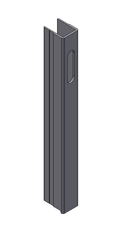 BORDURE EXTREMITE DROITE BRUTE, L = 600 MM, AVEC TROU POUR FERMETURE