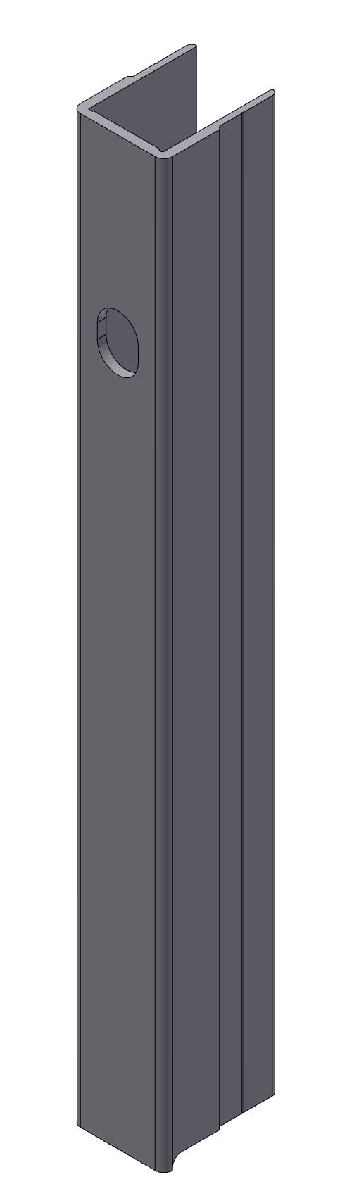 BORDURE EXTREMITE DROITE ELOXE, L = 800 MM, AVEC TROU POUR FERMETURE