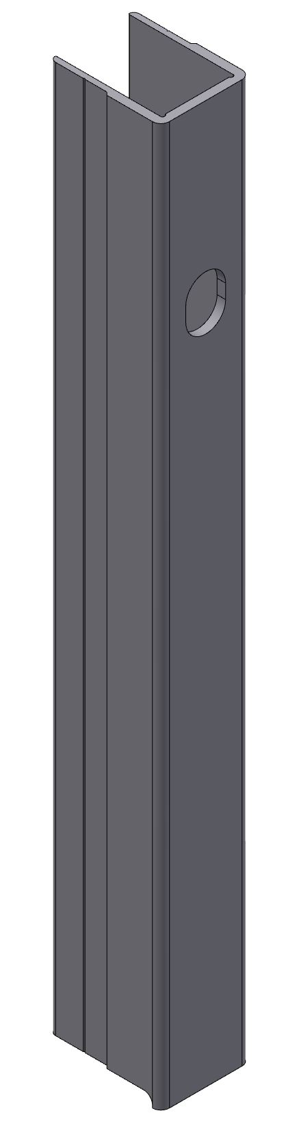 BORDURE EXTREMITE GAUCHE,  ELOXE, L = 300 MM, AVEC TROU POUR FERMETURE PACO