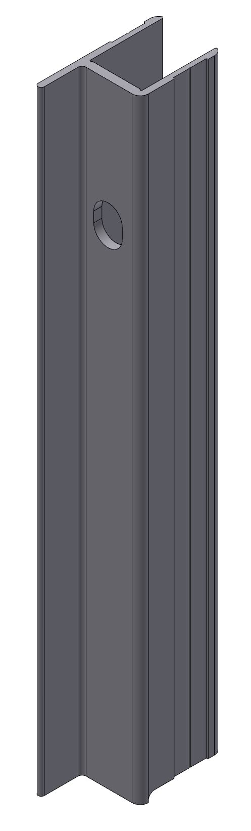BORDURE EXTREMITE DROITE BRUT, L = 300 MM, AVEC TROU POUR FERMETURE PACO