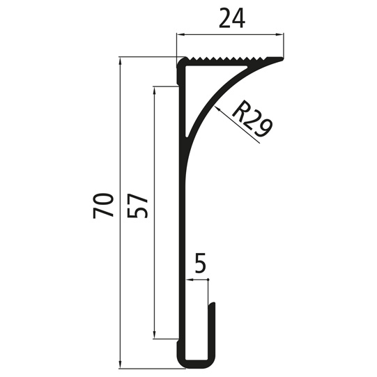 PROFIL POUR AILES, L = 6500 MM