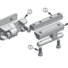 CHARNIERE DE RIDELLE, PARTIE INFERIEURE ET SUPERIEURE ZINGUEE AU FEU, PLAQUE FILETEE ALU + PLAQUE FILETEE ACIER ZINGUE, MATERIEL DE MONTAGE INCLUS