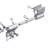 CARTON A 8 CHARNIERES EN ALUMINIUM POUR PONT BASCULANT 3,5 T. Y COMPRIS MATERIEL DE MONTAGE