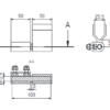 CARTON A 8 CHARNIERES EN ALUMINIUM POUR PONT BASCULANT 3,5 T. Y COMPRIS MATERIEL DE MONTAGE