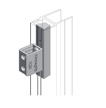 GACHE KTL POUR K20, AVEC 2 VIS IMBUS M 8 X 20 ZINGUEE ET CONTRE-PROFIL TARAUDE ELOXE