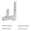 PLAQUE SUPPORT TENDER POUR PROFIL 205, DROITE, INOX