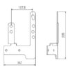 PLAQUE SUPPORT TENDER POUR PROFIL 205, DROITE, INOX