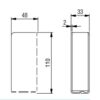 POCHE POUR LATTE FERMEE AU DOS, B = 29 MM, L = 48 MM, ZINGUEE