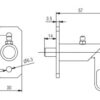 ARRET A RESSORT ø 10 MM, ZINGUE AVEC GRAISSEUR  ET PLAQUE DE FIXATION 30 x 3 x 60 MM
