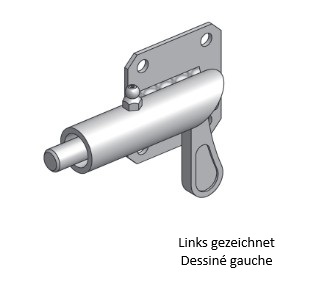 ARRET A RESSORT ZINGUE AVEC GRAISSEUR  ET PLAQUE DE FIXATION, DROIT