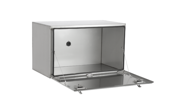 COFFRE INOX COUVERCLE MAT, 2 FERMETURES 1000X600X600