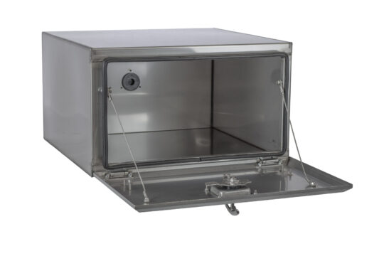 COFFRE INOX COUVERCLE MAT, 1 FERMETURE 600X400X450