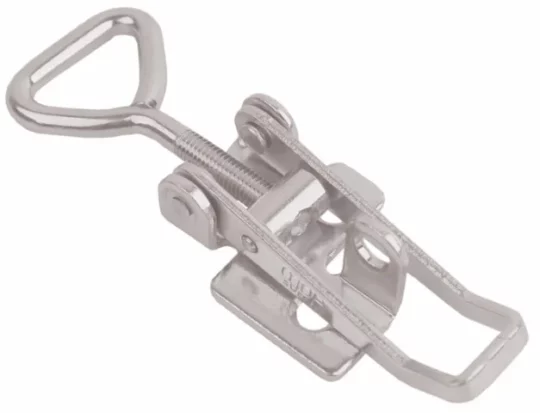 FERMETURE A EXCENTRIQUE LEGERE, INOX, AVEC TROUS, POUR VERROUILLAGE