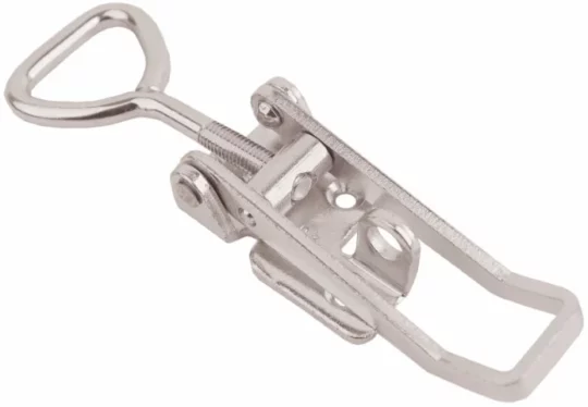 FERMETURE A EXCENTRIQUE LEGERE, INOX, AVEC TROUS, POUR VERROUILLAGE